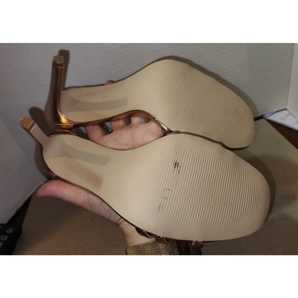 Steve Madden Rose Gold "Truly" Strappy Stiletto Sandal Heels Size 10M - Picture 8 of 12